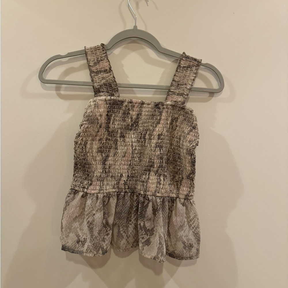 Reptile Print Gray Tank Top